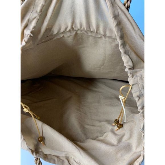 Womens Xlarge Straw Tote Mother of Pearl Bali Seashell Bag Handmade Resort 5215 - Picture 9 of 10